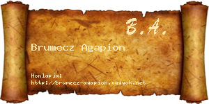 Brumecz Agapion névjegykártya